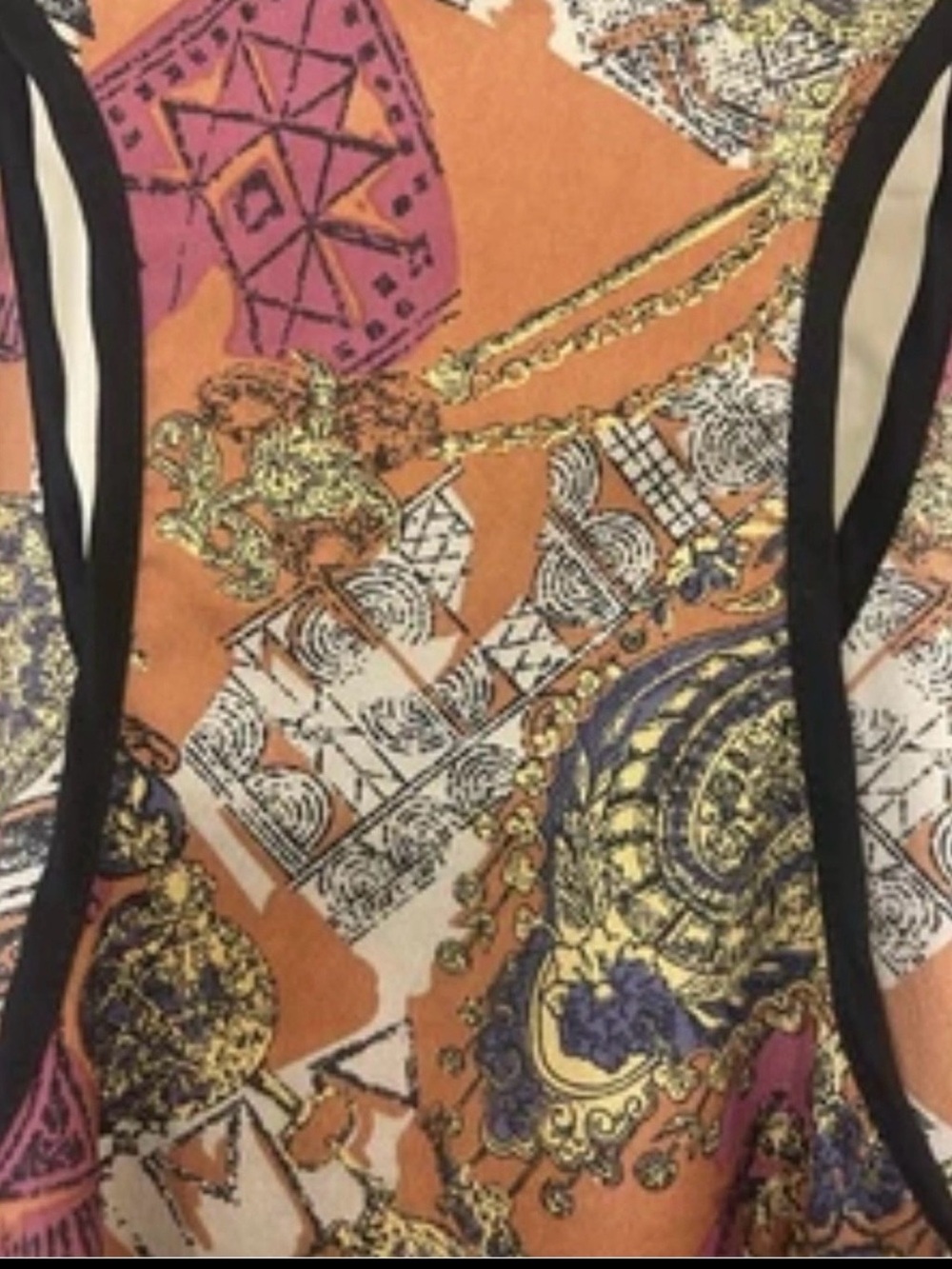 Lush Boho Medallion Print Racerback Tank Orange Purple Swing Top Size M - Picture 7 of 7